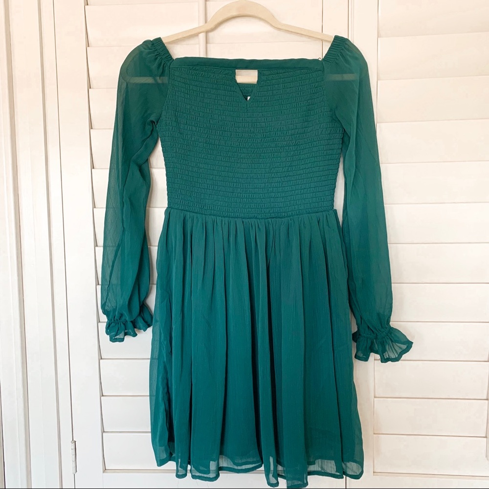 Teal off shoulder boho dress nursing friendly sz S